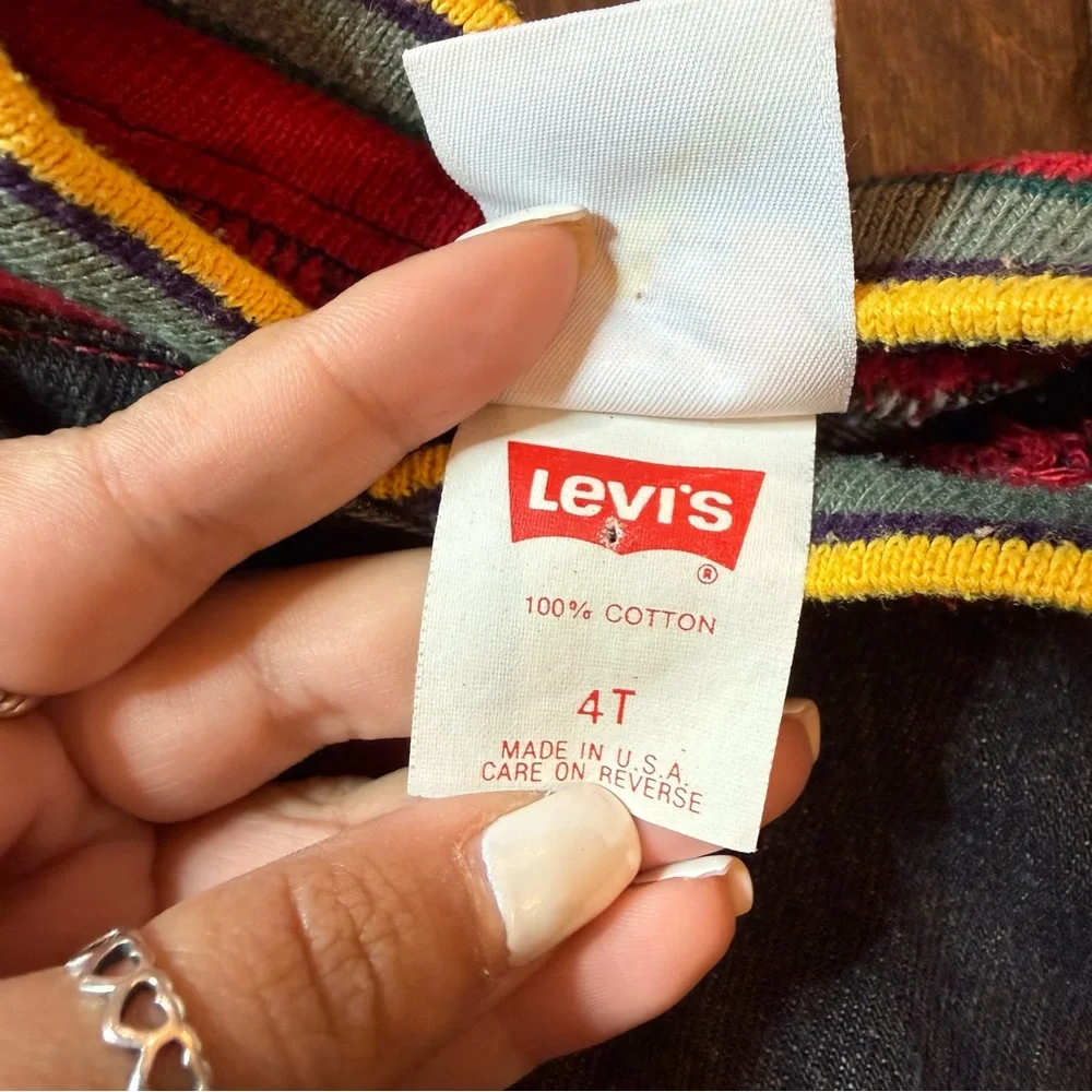 Vintage Retro Little Levi’s Kids Bomber Jean Jacket size 4T Streetwear Hip Hop